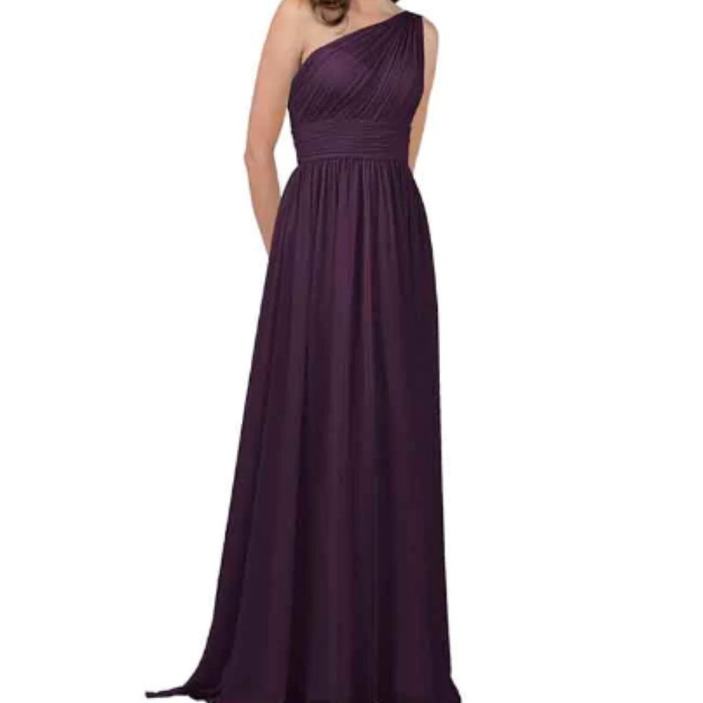 Women One Shoulder Bridesmaid Dresses Chiffon Long Maxi Formal Party Dress